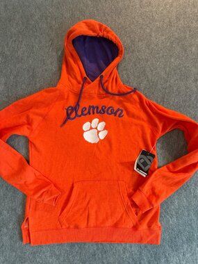 Clemson Womens Orange Hoodie Sweatshirt By Colosseum Small NWT